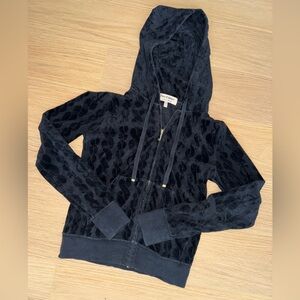 RARE Vintage Juicy Couture Black Textured Hoodie Jacket